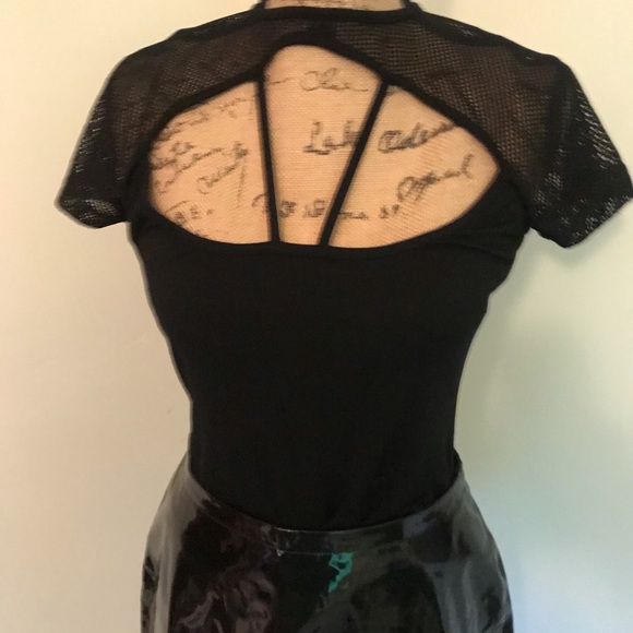 Black stretchy goth top - Picture 1 of 4